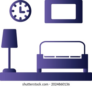 Living Room Glyph Gradient Linear Vector Icon Design