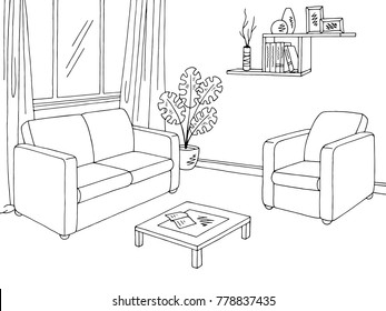 Living room graphic black