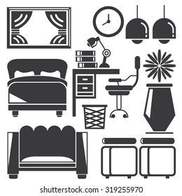 living room, home decoration, home furniture icons