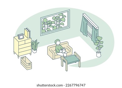 Living room at home.
Private time