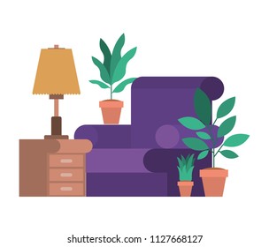 living room with houseplants scene