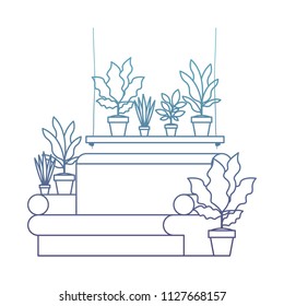 living room with houseplants scene