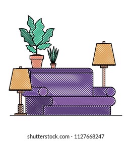 living room with houseplants scene