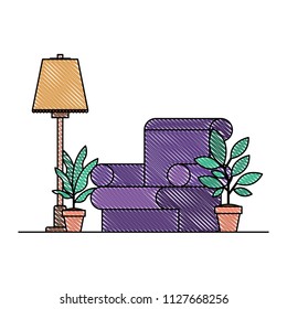 living room with houseplants scene