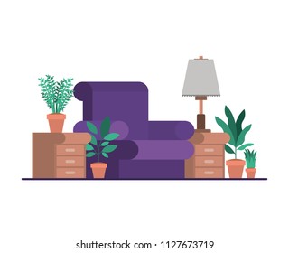 living room with houseplants scene