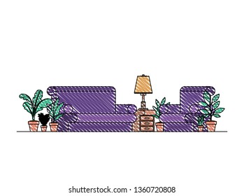 living room with houseplants scene