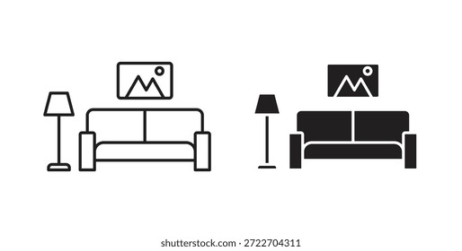 Ícone da sala de estar vetor isolado Ilustração. Pictograma vetorial para web e app