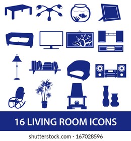 living room icon set eps10