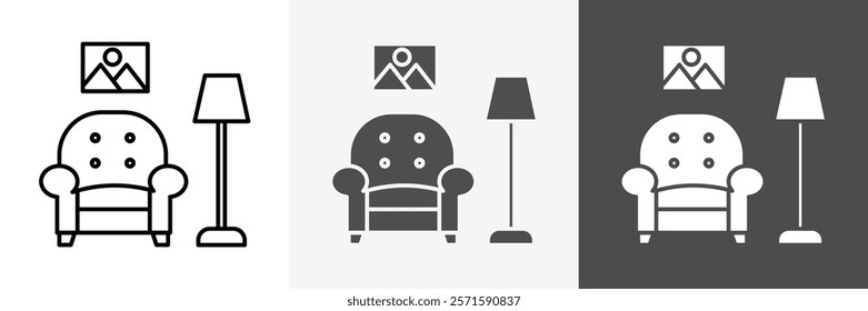 Living Room icon set vector art