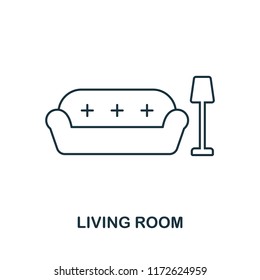 Living Room icon. Simple element illustration. Living Room outline icon design from real estate collection. Web design, apps, software and print usage.