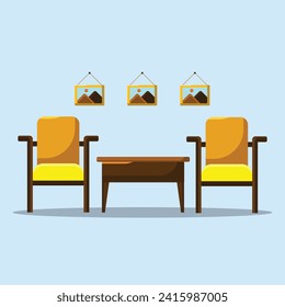 Living room icon. Subtable to place on furniture, interior, etc.