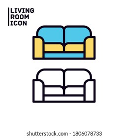 living room icon vector eps