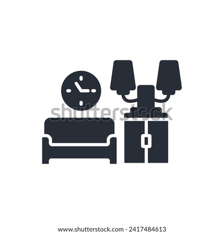 living room icon. vector.Editable stroke.linear style sign for use web design,logo.Symbol illustration.