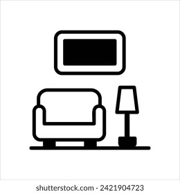 Living Room icon with white background vector
