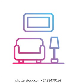 Living Room icon with white background vector