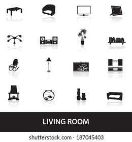 living room icons eps10