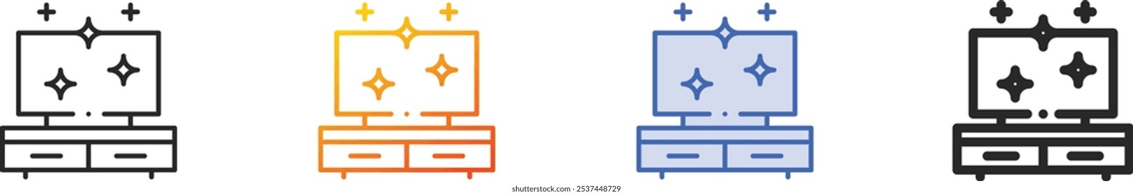 living room icon.Thin Linear, Gradient, Blue Stroke and bold Style Design Isolated On White Background