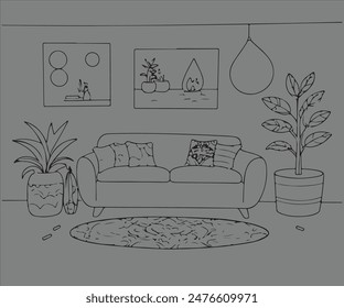 living room interior  background 2D