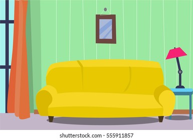 Living room interior. Background for animation