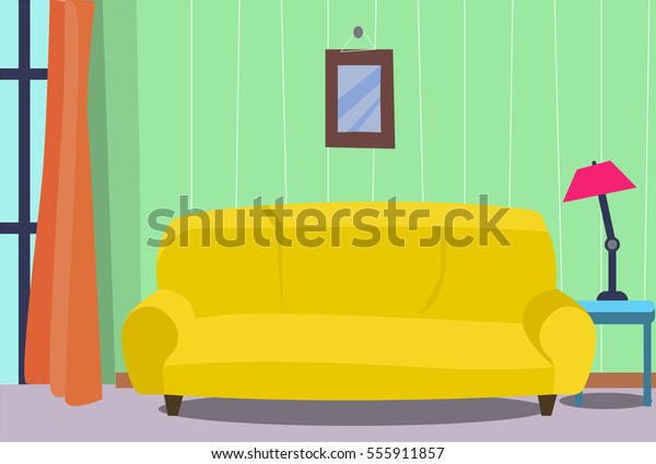 Living Room Interior Background Animation Stock Vector (Royalty Free