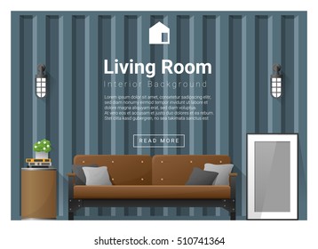 Living room Interior background , vector, illustration