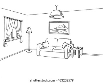 Living Room Clipart Black And White For Kids : Free Bedroom Clipart