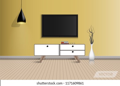Living room interior design and decorative., Vector, Illustration 