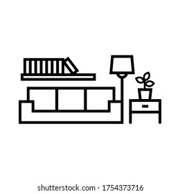 Living room interior design symbol icon