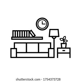 Living room interior design symbol icon