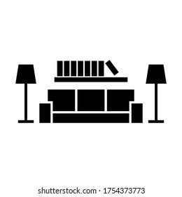 Living room interior design symbol icon