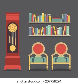 Living Room Interior Design Vector Illustration