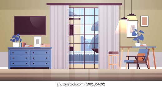 living room interior empty no people home modern apartment design flat horizontal