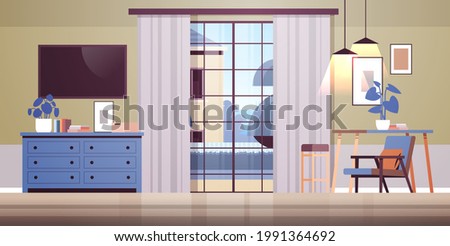 living room interior empty no people home modern apartment design flat horizontal