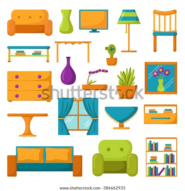 Living Room Interior Living Room Furniture Stock Vector (Royalty Free