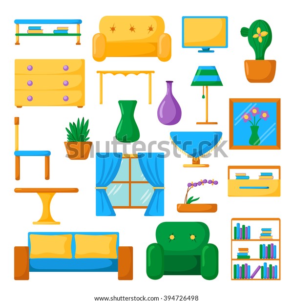 Living Room Interior Living Room Furniture Stock Vector (Royalty Free ...