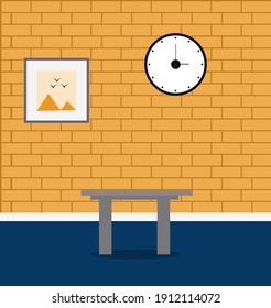 Living room interior, illustration, vector on a white background.