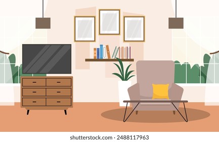 Living room interior logo vector
