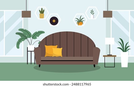 Vector de logotipo interior de sala de estar