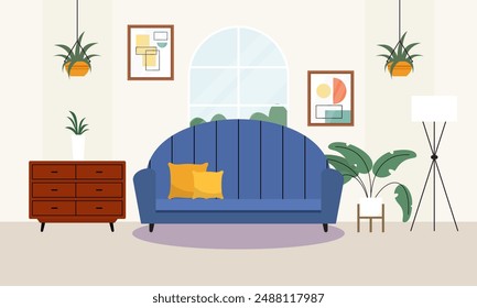 Wohnzimmer Interieur Logo Vektorgrafik