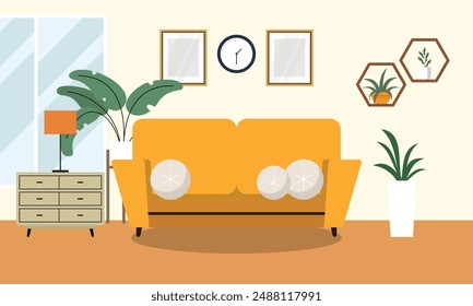 Living room interior logo vector