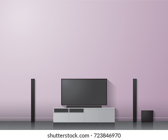 The living room interior modern style Vector illustration -  Created with adobe illustrator.