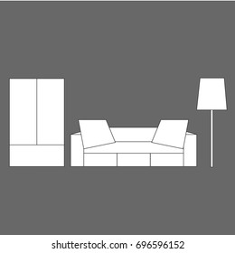 living room interior with sofa