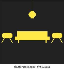 living room interior with sofa