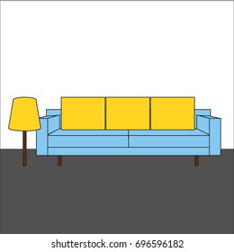 living room interior with sofa