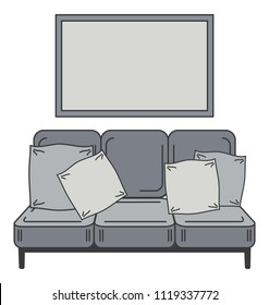 Living room interior. Vector clip art.