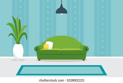living room interior vector design
