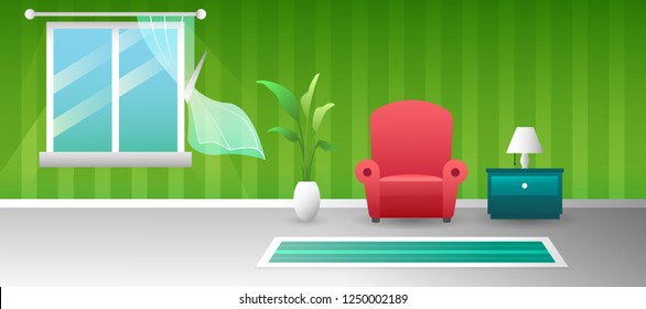 living room interior vector design