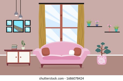 Diseño vectorial de la sala de estar