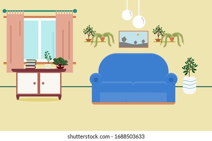 Innenausstattung der Wohnzimmer Vektorillustration