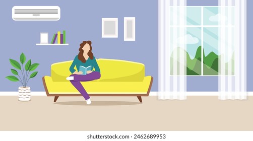Arbeitszimmer, modernes Interieur, Schrank. Büro mit Computer. Vektorgrafik flache Grafikdesign Cartoon-Illustration.